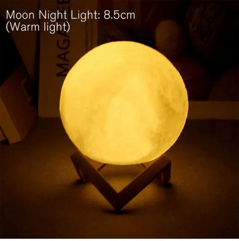 Starry Moon Lamp — LED Night Light with Stand for Bedroom Decor & Gifting