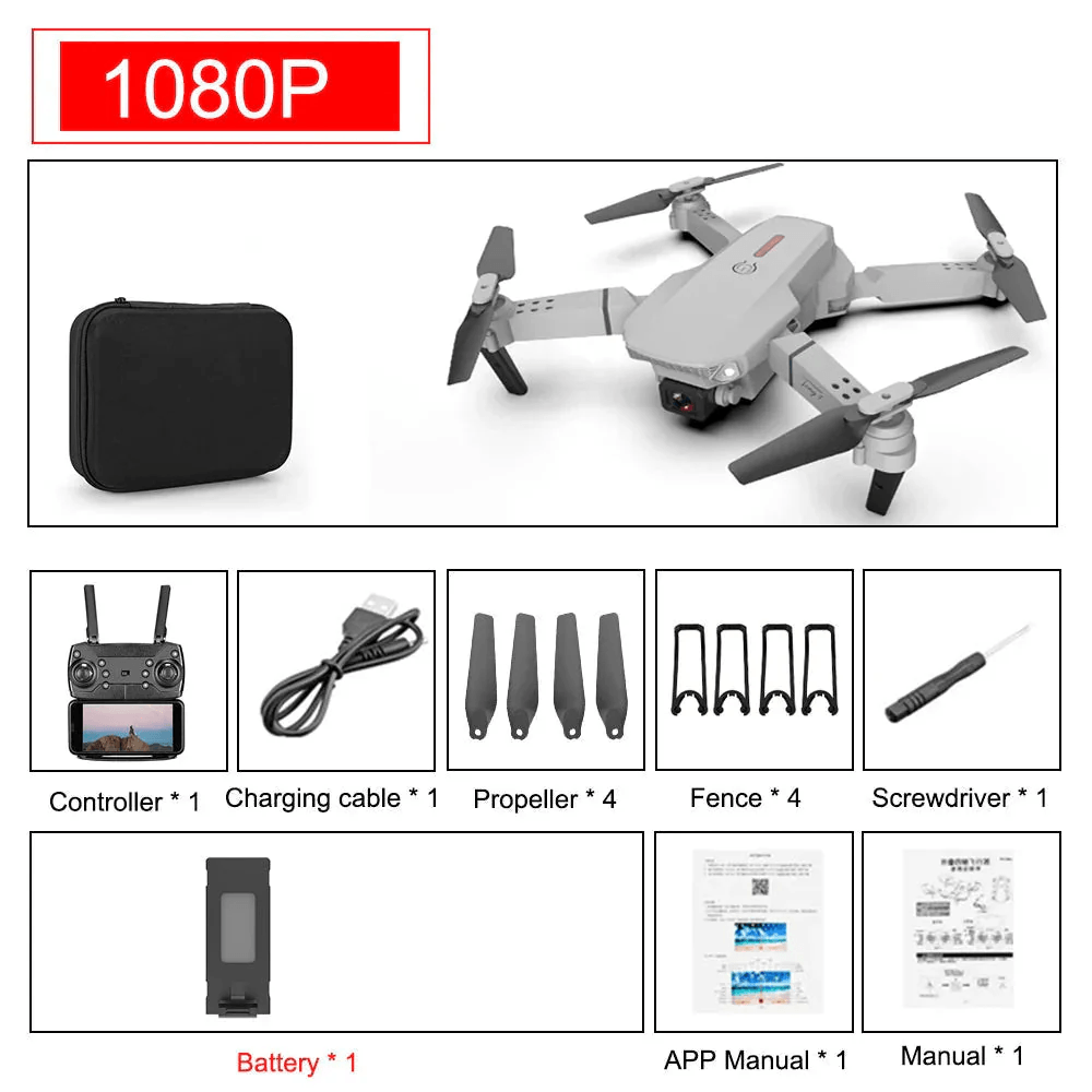 E88 Pro Foldable Drone with 4K Camera — Wi-Fi FPV & Altitude Hold