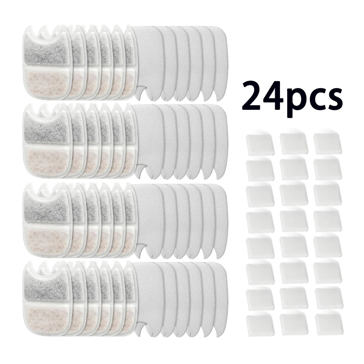 6/12/18/24Pcs Pet Water Dispenser Filter Cat Water Fountain Filter Drinking Fountain Filter Cycle Filtering Easy to Clean