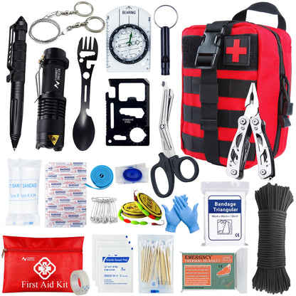 Tactical First Aid Kit in the Car Accessories Survival Kits Camping Equipment Medical Bag Self-Defense EDC Pouch IFAK