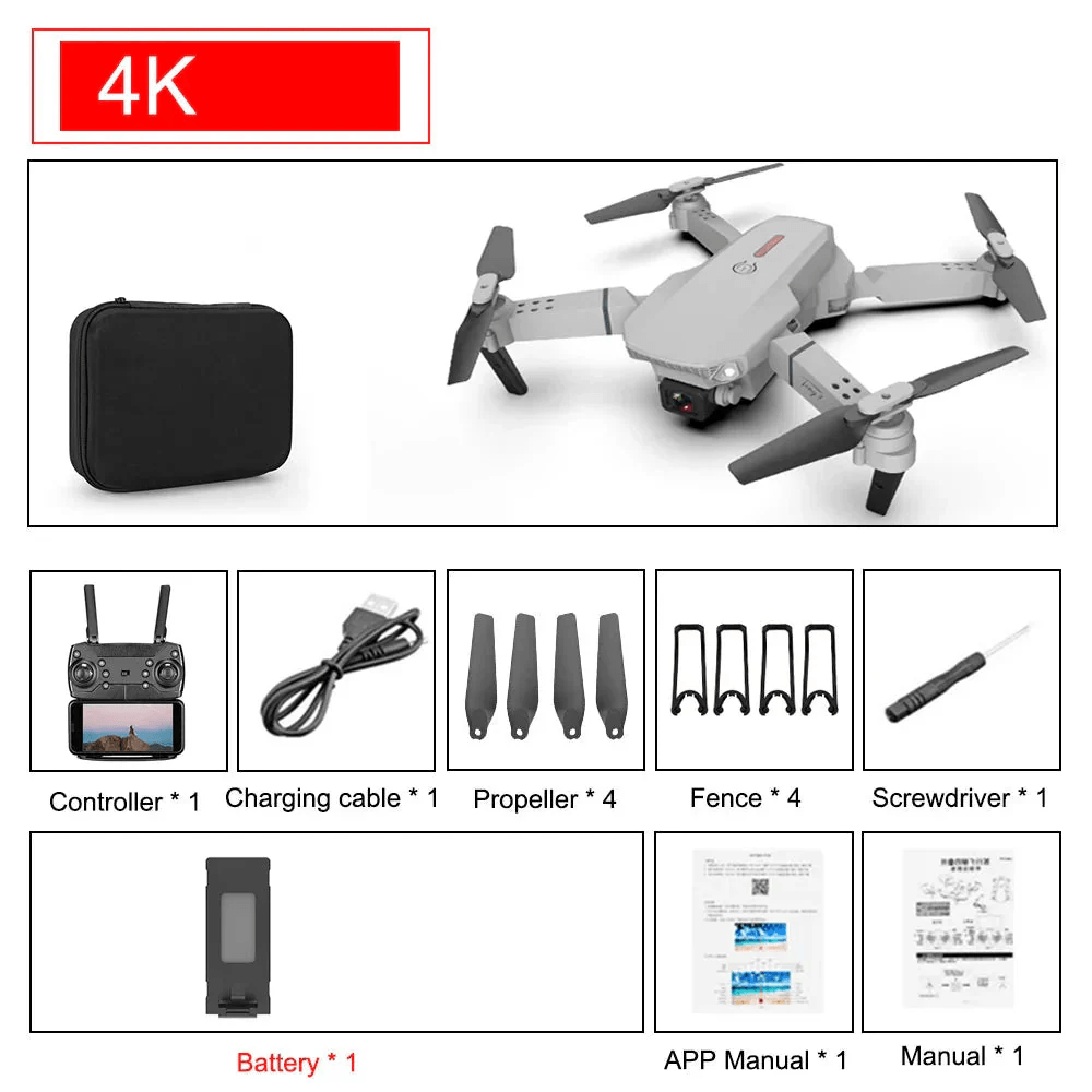 E88 Pro Foldable Drone with 4K Camera — Wi-Fi FPV & Altitude Hold