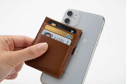 MagSafe wallet being removed from iPhone showing cards inside