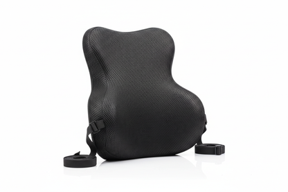 Ergonomic lumbar support cushion for gaming chair on white background