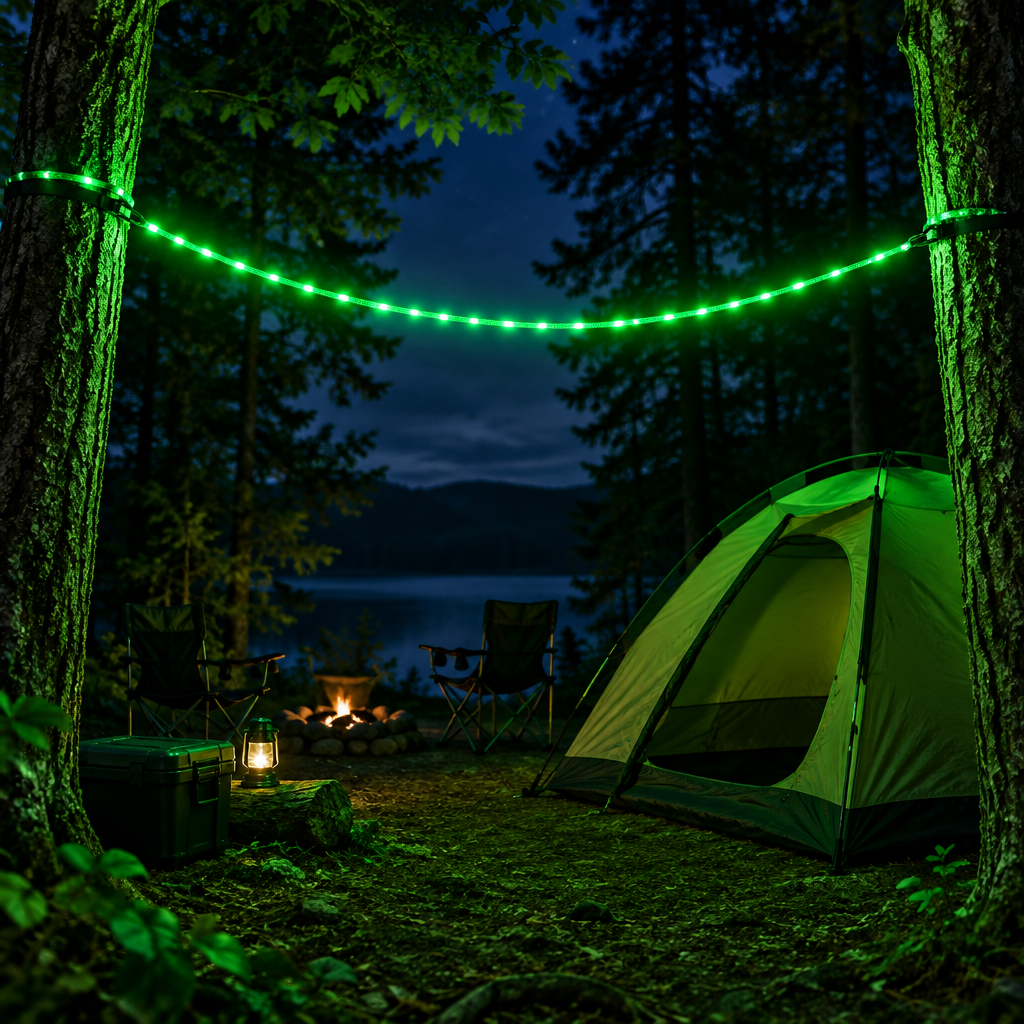 LED Camping Rope Green Forest